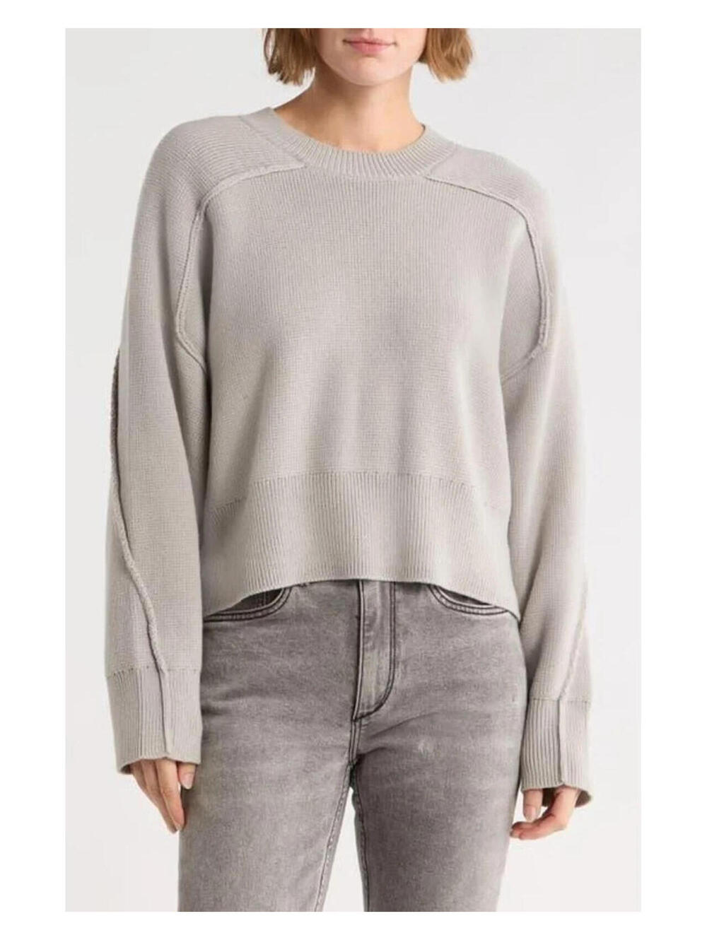 NEW, Rag & Bone Lysa Crewneck Sweater in Gray size S #T3910
